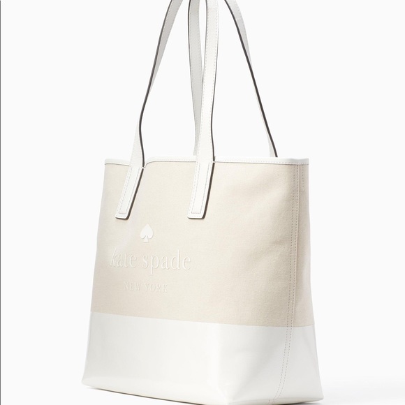 Kate Spade ♠️ NWT White Logo Tote Bag - Picture 7 of 8